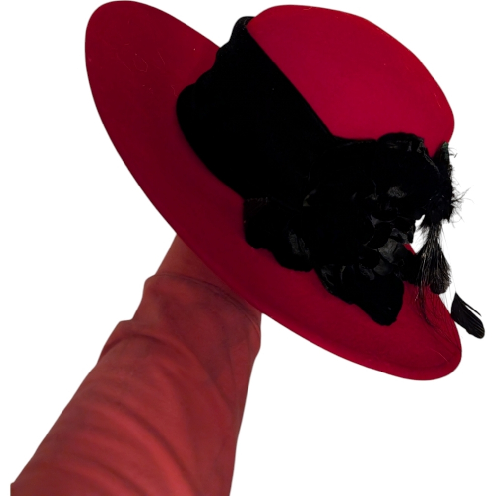 Vintage Chantrelle by Biltmore Red Felt Hat | Made in Canada